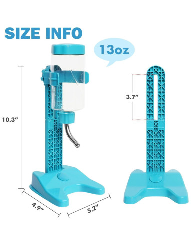Dispensador de Agua para Mascotas VANNON 385ml Ajustable Azul