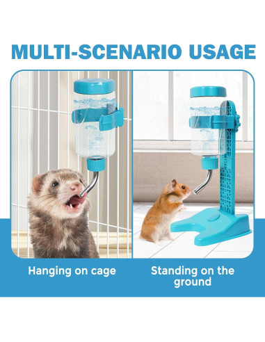 Dispensador de Agua para Mascotas VANNON 385ml Ajustable Azul