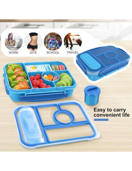 Caja de Almuerzo Bento Demiue 5 Compartimentos 1.3L Azul Caja de Almuerzo Bento Demiue 5 Compartimentos 1.3L Azul