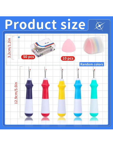 Kit de 65 PCS Deshacer Costuras SOCNITC con Mango Ergonómico