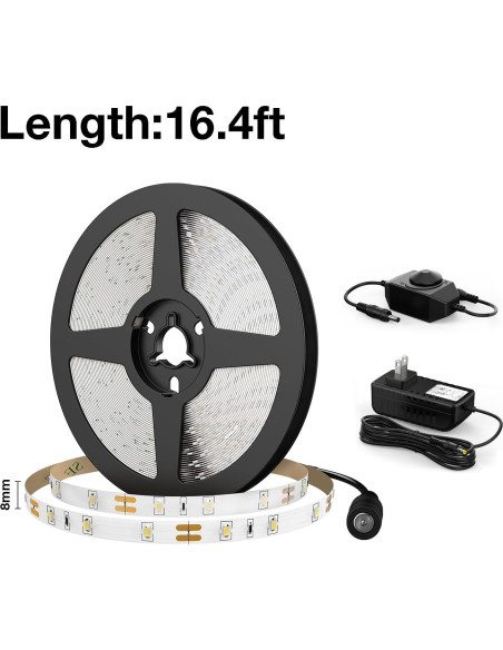 Tira LED Olafus 5m Regulable 300 LEDs 6000K Luz Blanca Tira LED Olafus 5m Regulable 300 LEDs 6000K Luz Blanca