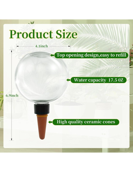 3 Esferas de Riego Automático Gewosi 500 ml para Plantas 3 Esferas de Riego Automático Gewosi 500 ml para Plantas