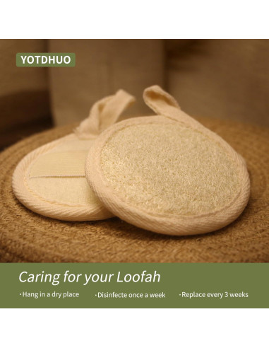 Esponjas Faciales de Lufa Natural YOTDHUO - Paquete de 4