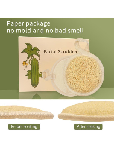 Esponjas Faciales de Lufa Natural YOTDHUO - Paquete de 4