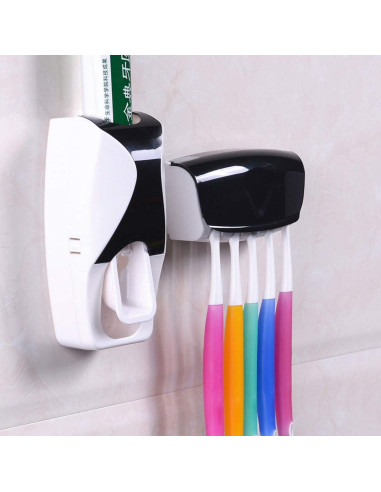 Dispensador Automático de Pasta de Dientes UpTuoLi Negro con Soporte