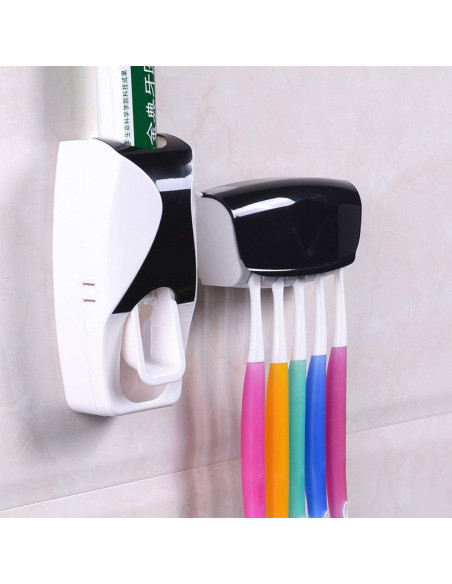 Dispensador Automático de Pasta de Dientes UpTuoLi Negro con Soporte Dispensador Automático de Pasta de Dientes UpTuoLi Negro con Soporte