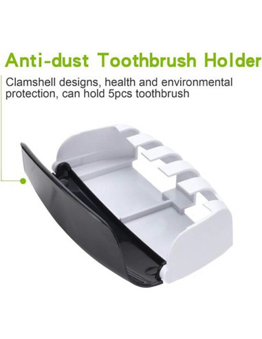 Dispensador Automático de Pasta de Dientes UpTuoLi Negro con Soporte