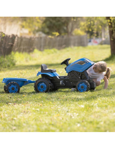Tractor Pedal Azul Smoby Farmer XL con Remolque 0.99 kg
