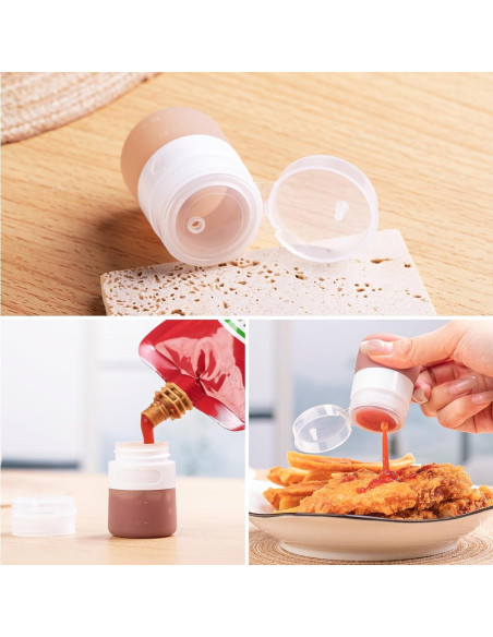 Juego de 8 Contenedores de Salsa Micebay - 4 Botellas 1 oz y 4 Frascos 1.6 oz Juego de 8 Contenedores de Salsa Micebay - 4 Botellas 1 oz y 4 Frascos 1.6 oz