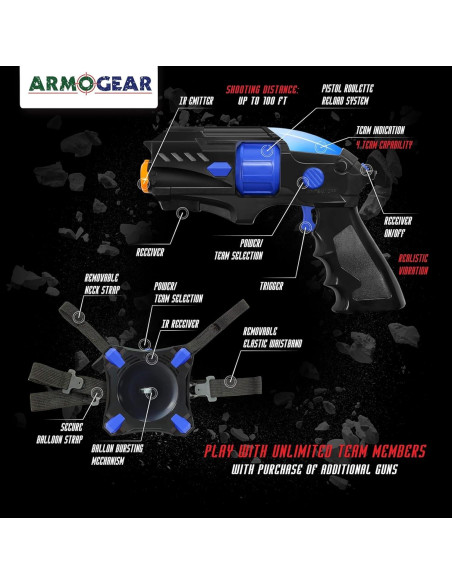 Juego de Tiro con Lásers ArmoGear - Batalla de Globos x2 Juego de Tiro con Lásers ArmoGear - Batalla de Globos x2