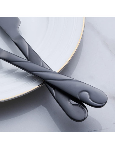 Juego de cuchillos de cena Seeshine 6 piezas acero inoxidable negro