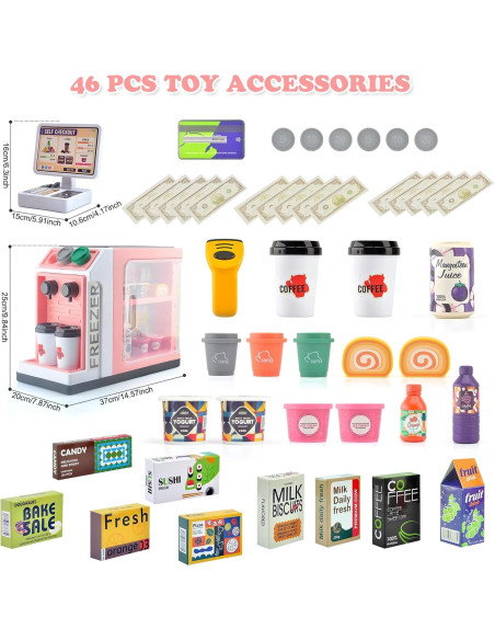 Juego de Rol Caja Registradora CYYSFIVQZ Rosa 46 Piezas Juego de Rol Caja Registradora CYYSFIVQZ Rosa 46 Piezas
