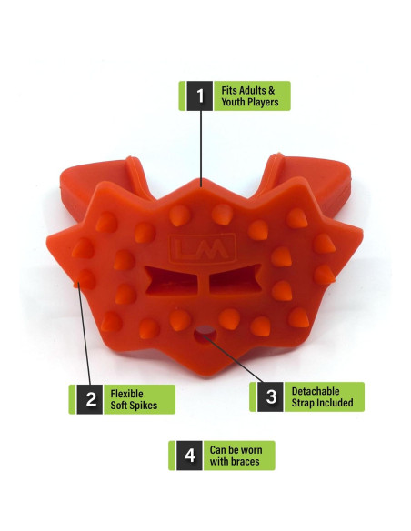 Protector Bucal Loudmouth 3D SpikeSurge Naranja Adultos/Jóvenes Protector Bucal Loudmouth 3D SpikeSurge Naranja Adultos/Jóvenes