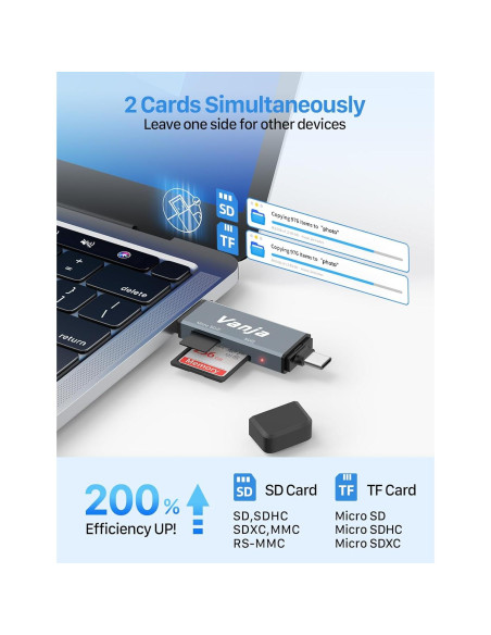 Lector de Tarjetas SD Vanja USB C 3.0 y Micro SD, 32g Lector de Tarjetas SD Vanja USB C 3.0 y Micro SD, 32g