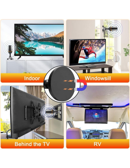 Antena HDTV DTB TECH 360 para TV Sin Cable 4K 1080P Antena HDTV DTB TECH 360 para TV Sin Cable 4K 1080P