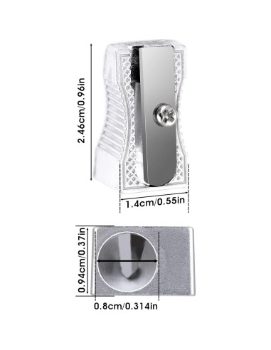 10 Mini Sacapuntas de Metal Cobee para Lápices - Plata