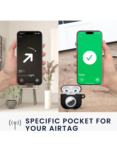 Funda de Silicona kwmobile para Apple Airpods 4 - Negro