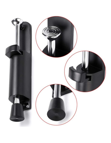 Tope de Puerta Telescópico Sumnacon Acero Inoxidable Negro