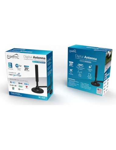 Antena Digital HDTV Supersonic SC-619 4K 1080P Impermeable