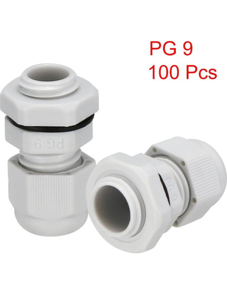 Conector Estanco PG9 uxcell 100 Pcs para Cables 4-8mm Conector Estanco PG9 uxcell 100 Pcs para Cables 4-8mm