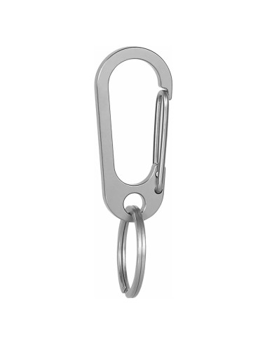 Clip de Carabinero de Titanio ResafeLy EDC con Anillo de Llave