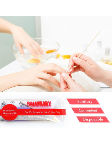 Kit de Manicura Desechable SALVMARY 100 Sets 3 Piezas