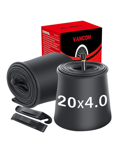 Paquete de 2 Tubos Internos Vancom 20x4.0 Válvula Schrader Paquete de 2 Tubos Internos Vancom 20x4.0 Válvula Schrader