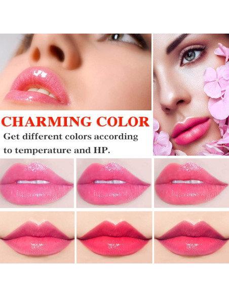 Set de 2 Labiales de Gel LZYLLS con Flor, Cambia de Color Set de 2 Labiales de Gel LZYLLS con Flor, Cambia de Color