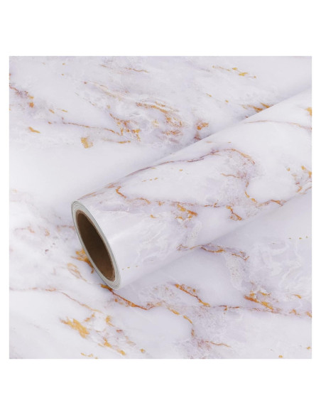 Papel Contacto de Mármol Blanco Dorado VEELIKE 81.28x299.72cm Papel Contacto de Mármol Blanco Dorado VEELIKE 81.28x299.72cm