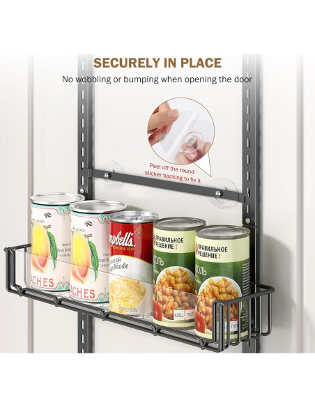 Organizador de despensa ajustable Delamu 6 niveles negro Organizador de despensa ajustable Delamu 6 niveles negro