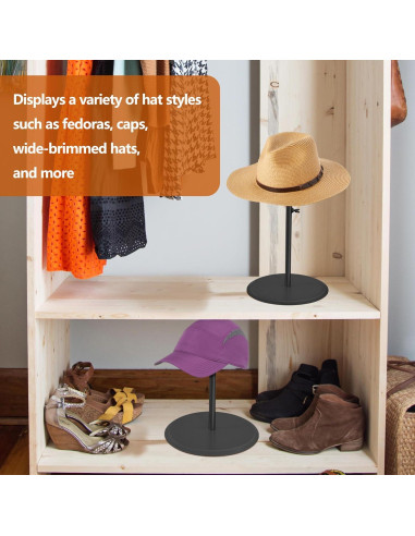 Soporte para Sombreros Koretech Ajustable 30-48 cm 4 Pcs Negro