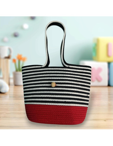 Bolso de yute Vintage Vogue para mujeres - Gran capacidad