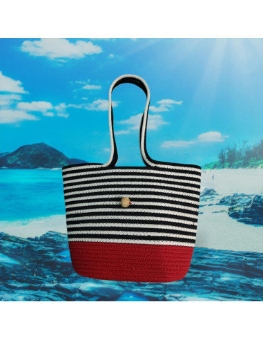 Bolso de yute Vintage Vogue para mujeres - Gran capacidad