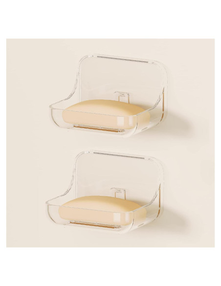 Soporte para Jabón Adhesivo Ettori 2 Pack Transparente Soporte para Jabón Adhesivo Ettori 2 Pack Transparente