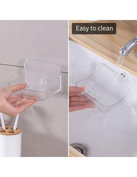 Soporte para Jabón Adhesivo Ettori 2 Pack Transparente Soporte para Jabón Adhesivo Ettori 2 Pack Transparente