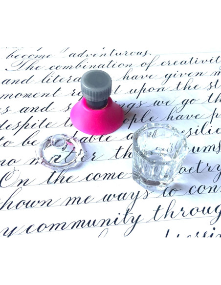 Juego de Pluma de Buceo de Vidrio Oblique Love Letters Coral Rosa Juego de Pluma de Buceo de Vidrio Oblique Love Letters Coral Rosa