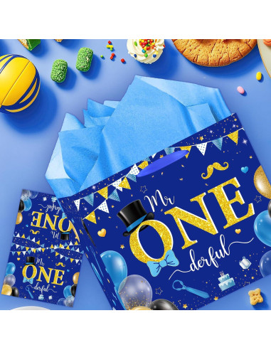 Bolsa de Regalo EoBeCy 1er Cumpleaños Niño Mr. Onederful