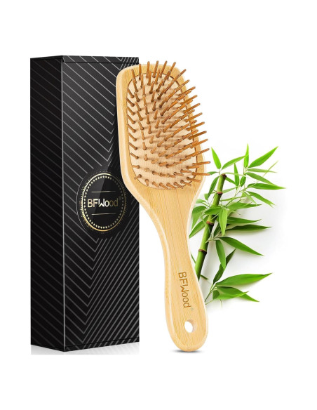 Cepillo de Pelo de Bambú BFWood con Cerditas para Masaje Cepillo de Pelo de Bambú BFWood con Cerditas para Masaje