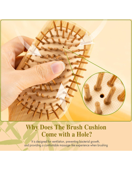 Cepillo de Pelo de Bambú BFWood con Cerditas para Masaje Cepillo de Pelo de Bambú BFWood con Cerditas para Masaje