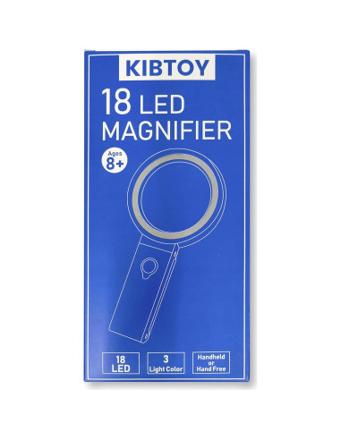 Lupa con Luz KIBTOY 30X 40X Plegable con 18 LEDs Negro
