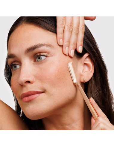 Razor Facial Tweezerman Oro Rosa - Reutilizable con 3 Hojas