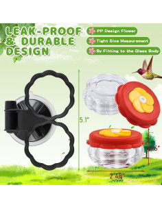 Alimentador de Colibrí Gbekery Juego de 2 Vidrio 29.57 ml 2