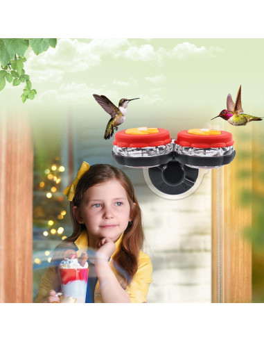 Alimentador de Colibrí Gbekery Juego de 2 Vidrio 29.57 ml
