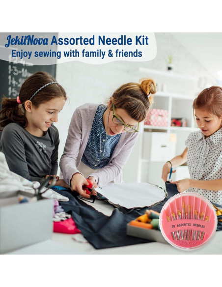 Kit de Agujas de Coser a Mano JekiiNova 30 Piezas Ojo Grande Kit de Agujas de Coser a Mano JekiiNova 30 Piezas Ojo Grande