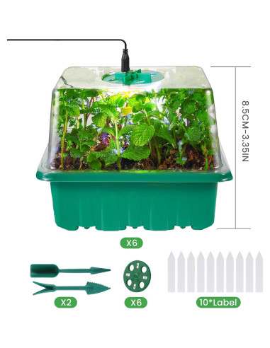 Kit de Inicio de Semillas Adawook 72 Celdas con Luces