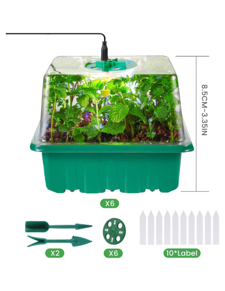 Kit de Inicio de Semillas Adawook 72 Celdas con Luces Kit de Inicio de Semillas Adawook 72 Celdas con Luces