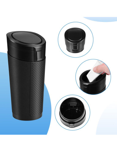 Bote de Basura para Auto Hiitytin Negro 8.4x6.6x18.5cm