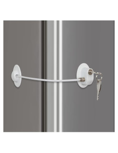 Cerradura de Refrigerador FIGEPO Blanca con Llave y Adhesivo Fuerte