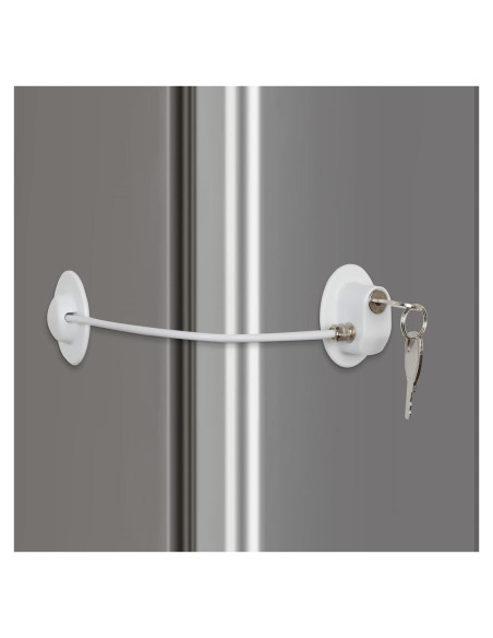 Cerradura de Refrigerador FIGEPO Blanca con Llave y Adhesivo Fuerte Cerradura de Refrigerador FIGEPO Blanca con Llave y Adhesivo Fuerte