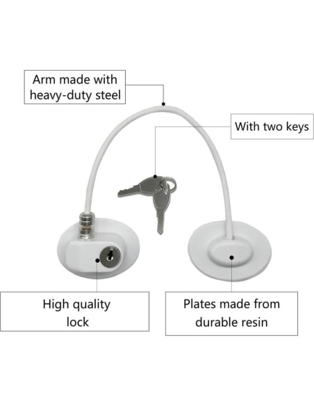 Cerradura de Refrigerador FIGEPO Blanca con Llave y Adhesivo Fuerte Cerradura de Refrigerador FIGEPO Blanca con Llave y Adhesivo Fuerte